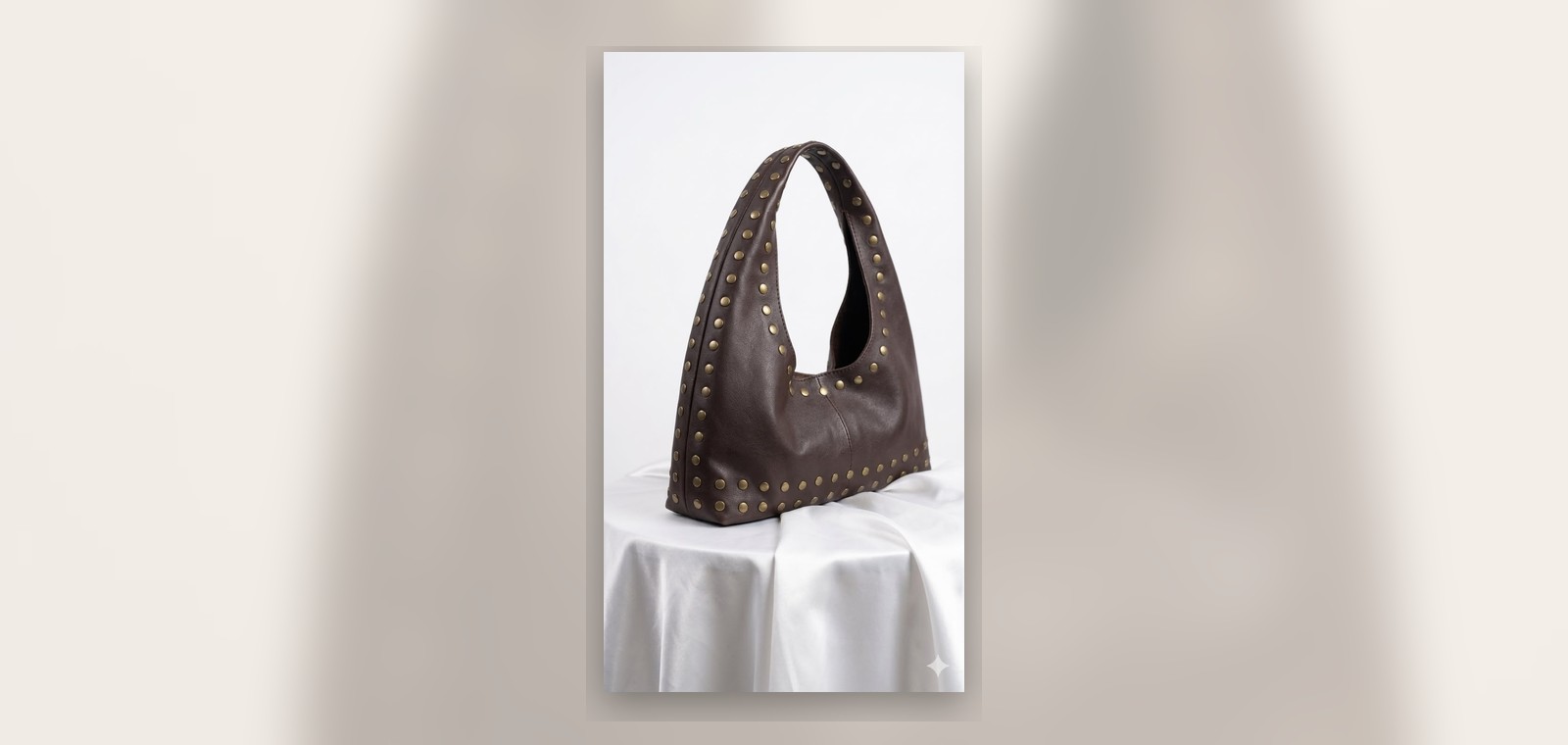 Studded dark brown statement