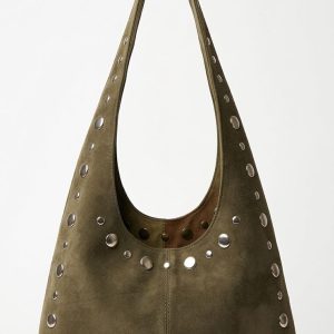 FNB Bag in olive sheep suede by Amanda Leather Fashion